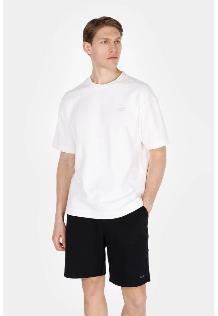 Tricou cu decolteu la baza gatului si imprimeu text-BARBATI/IMBRACAMINTE/Tricouri si maiouri-IMBRACAMINTE/Tricouri si maiouri