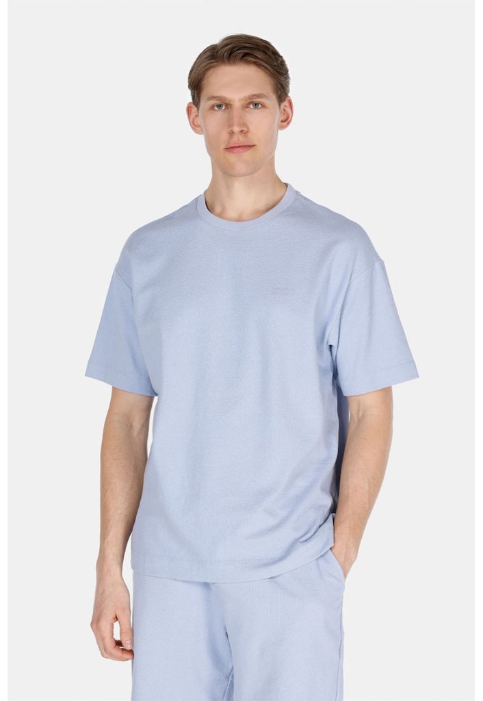 Tricou cu decolteu la baza gatului si imprimeu text-BARBATI/IMBRACAMINTE/Tricouri si maiouri-IMBRACAMINTE/Tricouri si maiouri