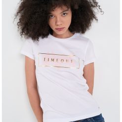 Tricou cu decolteu la baza gatului si logo-FEMEI/IMBRACAMINTE/Tricouri si maiouri-IMBRACAMINTE/Tricouri si maiouri