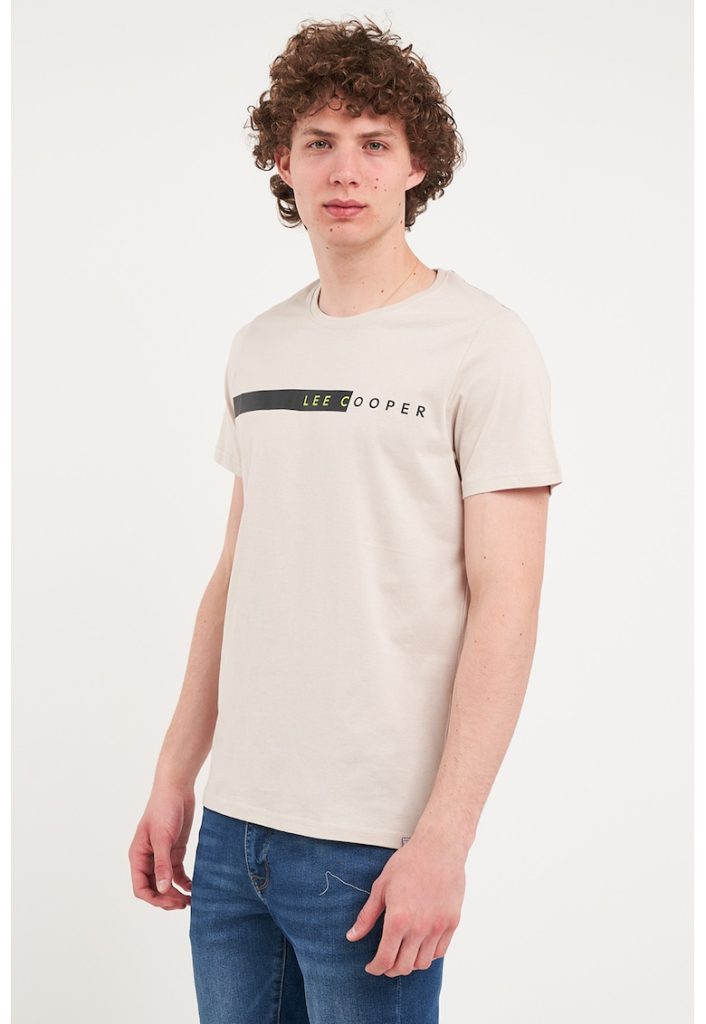 Tricou cu decolteu la baza gatului si logo-BARBATI/IMBRACAMINTE/Tricouri si maiouri-IMBRACAMINTE/Tricouri si maiouri