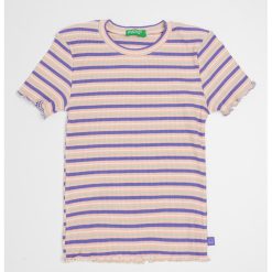 Tricou cu decolteu la baza gatului si model in dungi-FETE/IMBRACAMINTE/Tricouri si maiouri-IMBRACAMINTE/Tricouri si maiouri