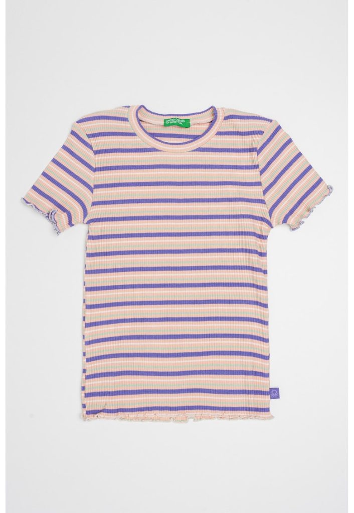 Tricou cu decolteu la baza gatului si model in dungi-FETE/IMBRACAMINTE/Tricouri si maiouri-IMBRACAMINTE/Tricouri si maiouri