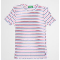 Tricou cu decolteu la baza gatului si model in dungi-FETE/IMBRACAMINTE/Tricouri si maiouri-IMBRACAMINTE/Tricouri si maiouri