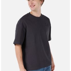 Tricou cu decolteu la baza gatului si model uni-BARBATI/IMBRACAMINTE/Tricouri si maiouri-IMBRACAMINTE/Tricouri si maiouri