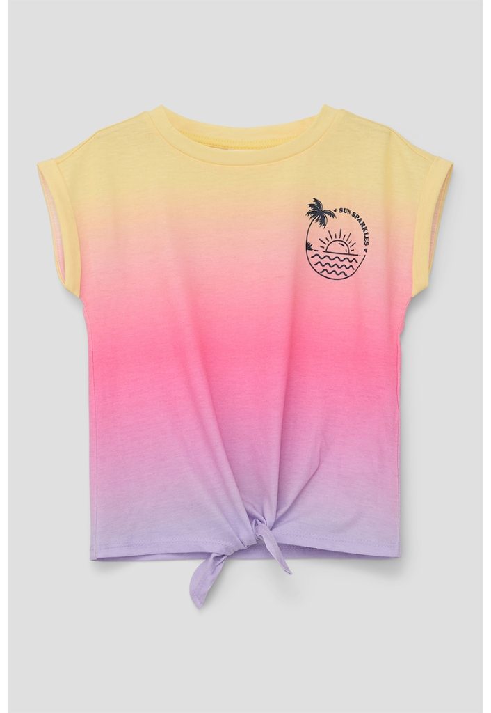 Tricou cu decolteu la baza gatului si nod frontal-FETE/IMBRACAMINTE/Tricouri si maiouri-IMBRACAMINTE/Tricouri si maiouri