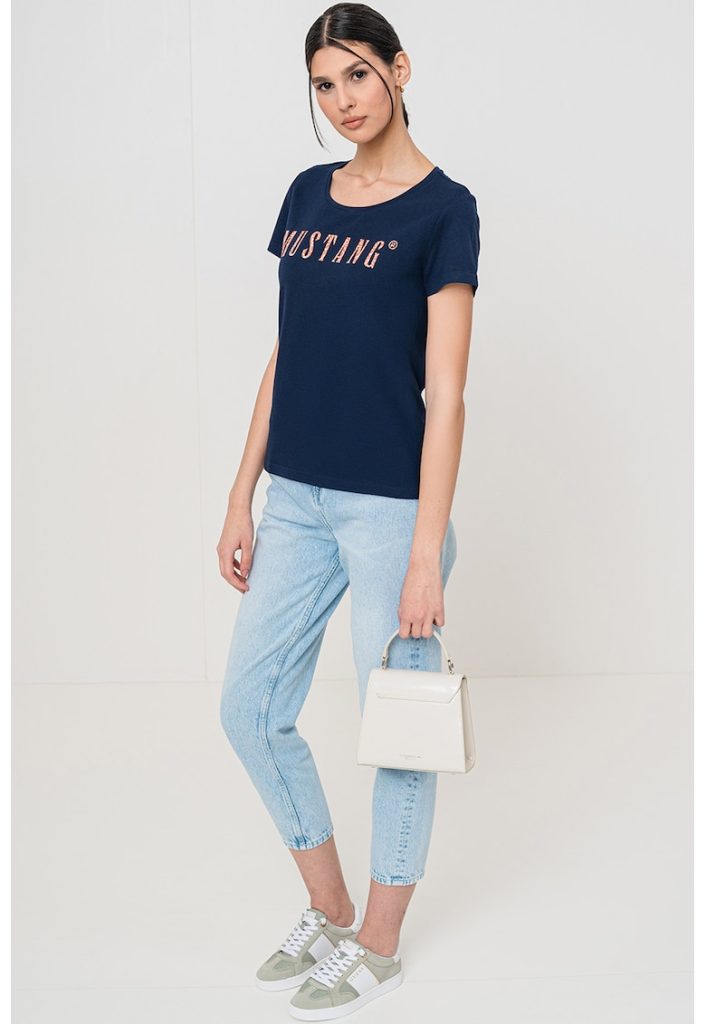Tricou cu decolteu rotund-FEMEI/IMBRACAMINTE/Tricouri si maiouri-IMBRACAMINTE/Tricouri si maiouri