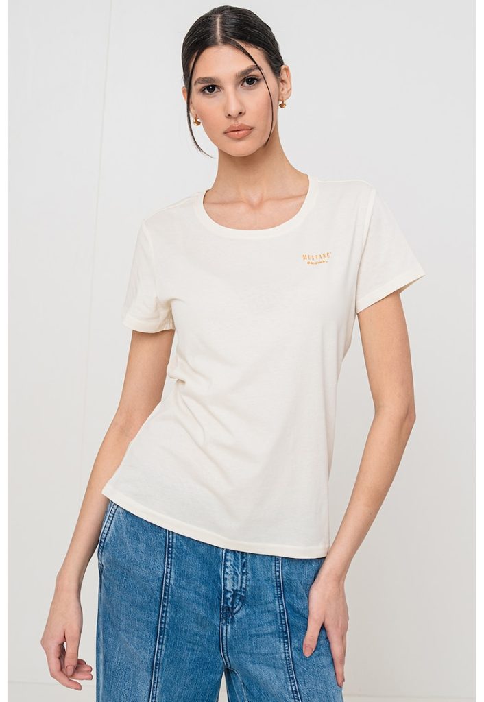 Tricou cu decolteu rotund-FEMEI/IMBRACAMINTE/Tricouri si maiouri-IMBRACAMINTE/Tricouri si maiouri