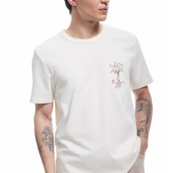 Tricou cu decolteu rotund cu broderie-BARBATI/IMBRACAMINTE/Tricouri si maiouri-IMBRACAMINTE/Tricouri si maiouri