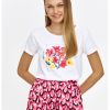 Tricou cu decolteu rotund si imprimeu-FEMEI/IMBRACAMINTE/Tricouri si maiouri-IMBRACAMINTE/Tricouri si maiouri