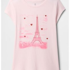 Tricou cu decolteu rotund si imprimeu grafic-FETE/IMBRACAMINTE/Tricouri si maiouri-IMBRACAMINTE/Tricouri si maiouri