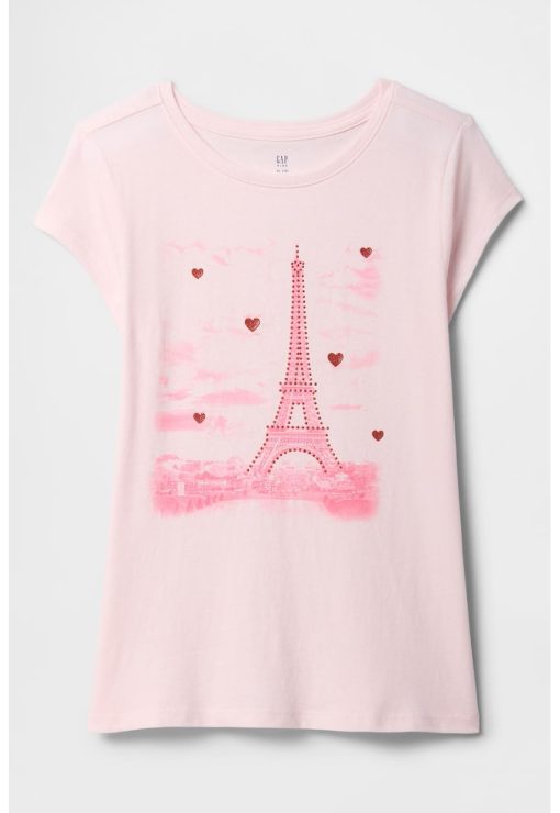 Tricou cu decolteu rotund si imprimeu grafic-FETE/IMBRACAMINTE/Tricouri si maiouri-IMBRACAMINTE/Tricouri si maiouri