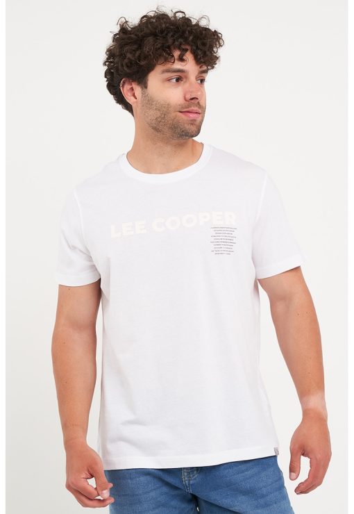 Tricou cu decolteu rotund si logo-BARBATI/IMBRACAMINTE/Tricouri si maiouri-IMBRACAMINTE/Tricouri si maiouri