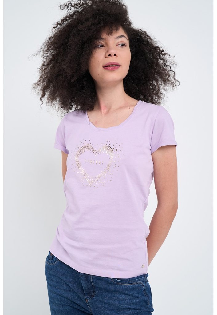 Tricou cu decolteu rotund si strasuri-FEMEI/IMBRACAMINTE/Tricouri si maiouri-IMBRACAMINTE/Tricouri si maiouri