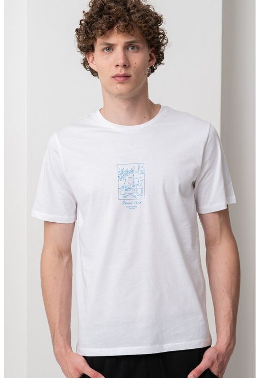 Tricou cu detaliu grafic-BARBATI/IMBRACAMINTE/Tricouri si maiouri-IMBRACAMINTE/Tricouri si maiouri