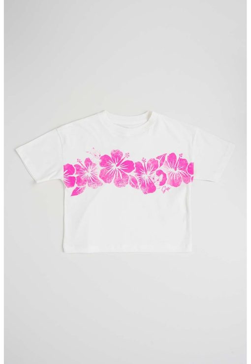 Tricou cu imprimeu Hibiscus-FETE/IMBRACAMINTE/Tricouri si maiouri-IMBRACAMINTE/Tricouri si maiouri