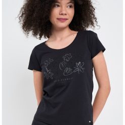 Tricou cu imprimeu floral-FEMEI/IMBRACAMINTE/Tricouri si maiouri-IMBRACAMINTE/Tricouri si maiouri