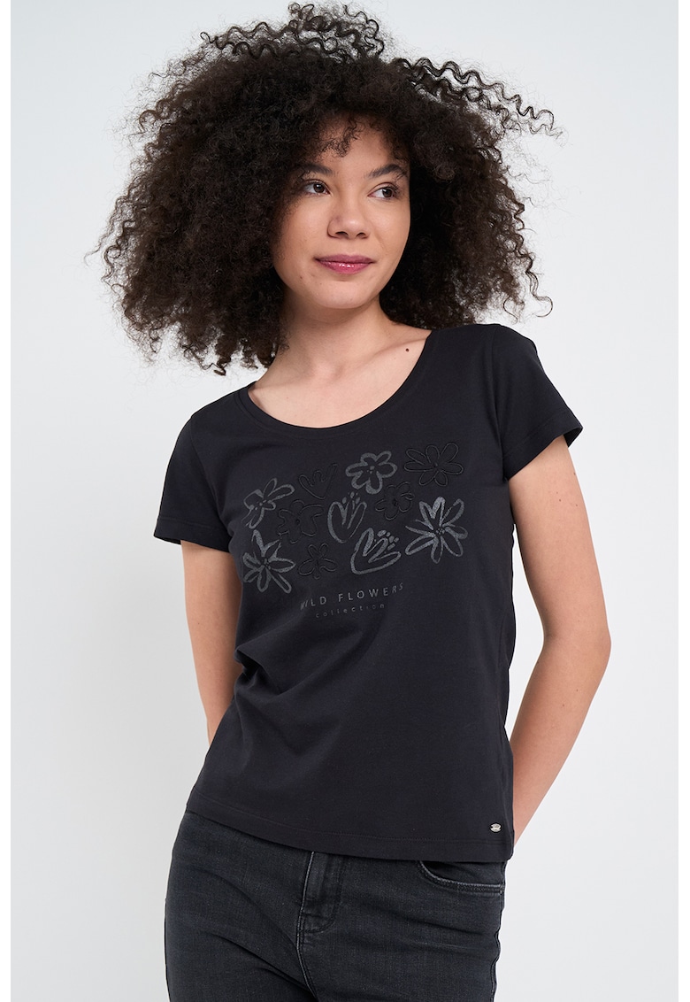 Tricou cu imprimeu floral-FEMEI/IMBRACAMINTE/Tricouri si maiouri-IMBRACAMINTE/Tricouri si maiouri