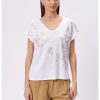 Tricou cu imprimeu floral si decolteu in V-FEMEI/IMBRACAMINTE/Tricouri si maiouri-IMBRACAMINTE/Tricouri si maiouri