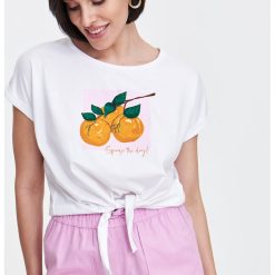 Tricou cu imprimeu fructat-FEMEI/IMBRACAMINTE/Tricouri si maiouri-IMBRACAMINTE/Tricouri si maiouri