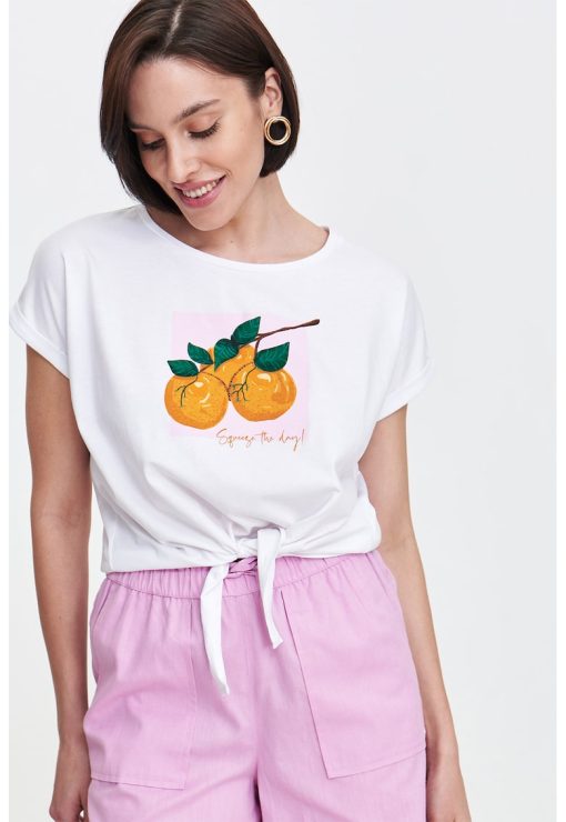 Tricou cu imprimeu fructat-FEMEI/IMBRACAMINTE/Tricouri si maiouri-IMBRACAMINTE/Tricouri si maiouri