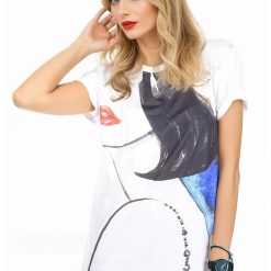 Tricou cu imprimeu grafic-FEMEI/IMBRACAMINTE/Tricouri si maiouri-IMBRACAMINTE/Tricouri si maiouri