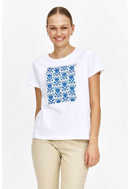 Tricou cu imprimeu grafic-FEMEI/IMBRACAMINTE/Tricouri si maiouri-IMBRACAMINTE/Tricouri si maiouri