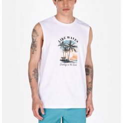 Tricou cu imprimeu grafic - fara maneci-BARBATI/IMBRACAMINTE/Tricouri si maiouri-IMBRACAMINTE/Tricouri si maiouri