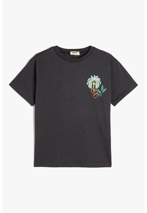 Tricou cu imprimeu grafic pe partea din spate-BAIETI/IMBRACAMINTE/Tricouri si maiouri-IMBRACAMINTE/Tricouri si maiouri