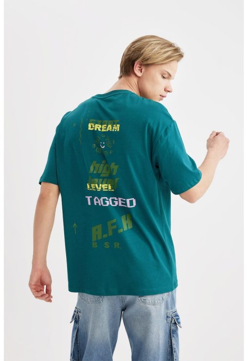 Tricou cu imprimeu pe spate-BARBATI/IMBRACAMINTE/Tricouri si maiouri-IMBRACAMINTE/Tricouri si maiouri