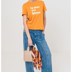 Tricou cu imprimeu text-FEMEI/IMBRACAMINTE/Tricouri si maiouri-IMBRACAMINTE/Tricouri si maiouri