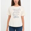Tricou cu imprimeu text si decolteu rotund-FEMEI/IMBRACAMINTE/Tricouri si maiouri-IMBRACAMINTE/Tricouri si maiouri