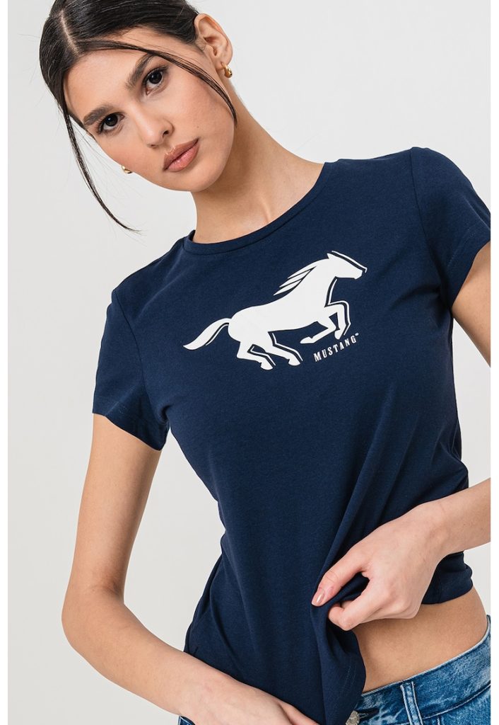 Tricou cu logo contrastant-FEMEI/IMBRACAMINTE/Tricouri si maiouri-IMBRACAMINTE/Tricouri si maiouri