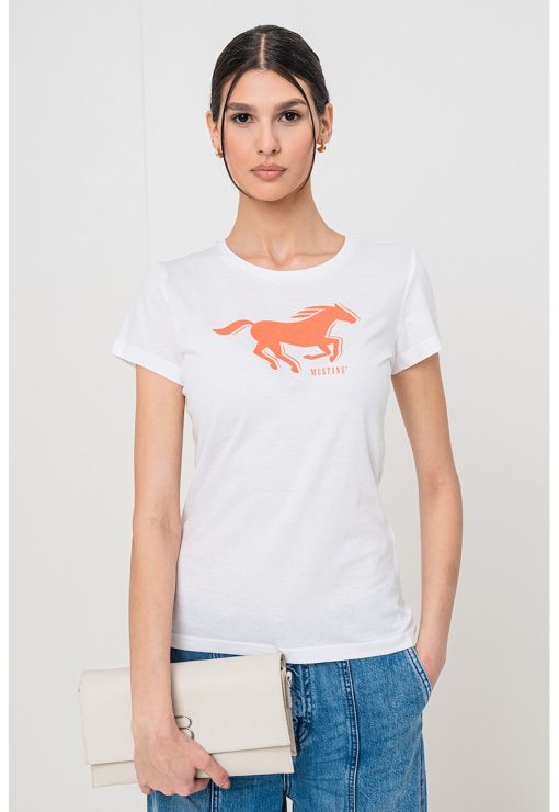 Tricou cu logo contrastant-FEMEI/IMBRACAMINTE/Tricouri si maiouri-IMBRACAMINTE/Tricouri si maiouri