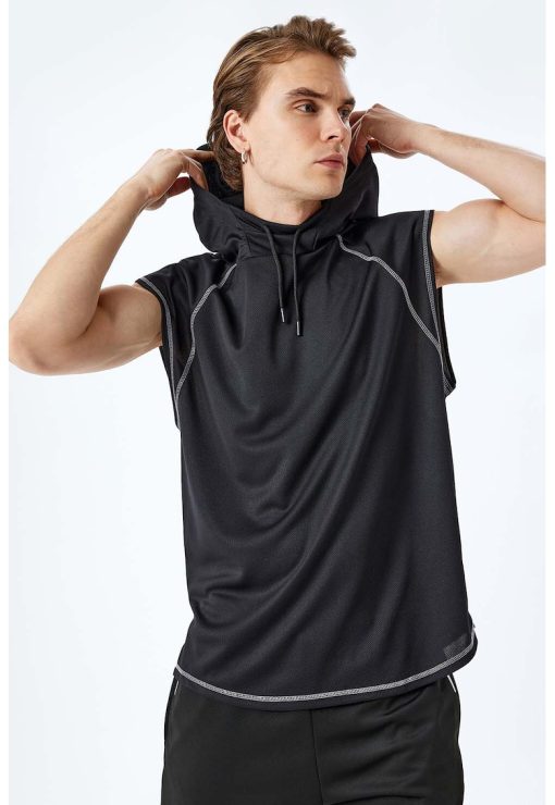 Tricou cu maneci raglan si gluga-BARBATI/IMBRACAMINTE/Tricouri si maiouri-IMBRACAMINTE/Tricouri si maiouri