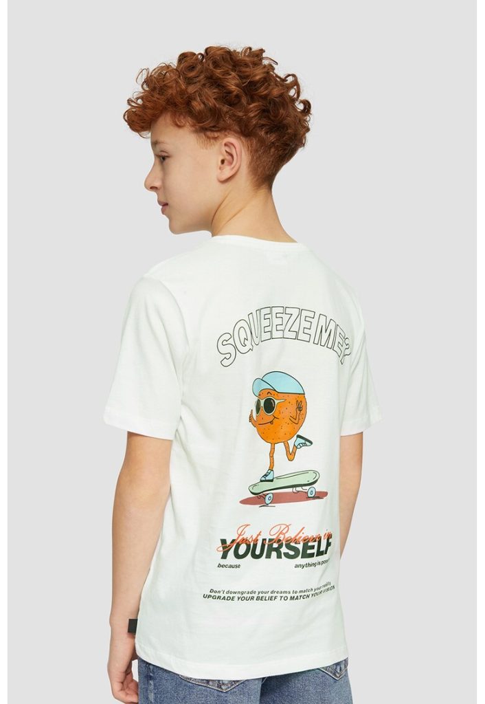 Tricou cu model grafic pe spate-BAIETI/IMBRACAMINTE/Tricouri si maiouri-IMBRACAMINTE/Tricouri si maiouri