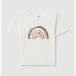 Tricou cu strasuri si detaliu brodat-FETE/IMBRACAMINTE/Tricouri si maiouri-IMBRACAMINTE/Tricouri si maiouri