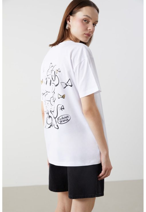 Tricou de bumbac cu Minnie Mouse-FEMEI/IMBRACAMINTE/Tricouri si maiouri-IMBRACAMINTE/Tricouri si maiouri