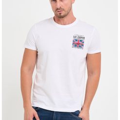 Tricou de bumbac cu decolteu la baza gatului-BARBATI/IMBRACAMINTE/Tricouri si maiouri-IMBRACAMINTE/Tricouri si maiouri