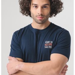 Tricou de bumbac cu decolteu la baza gatului-BARBATI/IMBRACAMINTE/Tricouri si maiouri-IMBRACAMINTE/Tricouri si maiouri