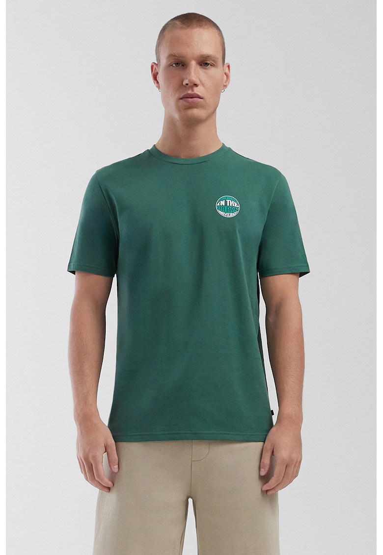 Tricou de bumbac cu decolteu la baza gatului-BARBATI/IMBRACAMINTE/Tricouri si maiouri-IMBRACAMINTE/Tricouri si maiouri