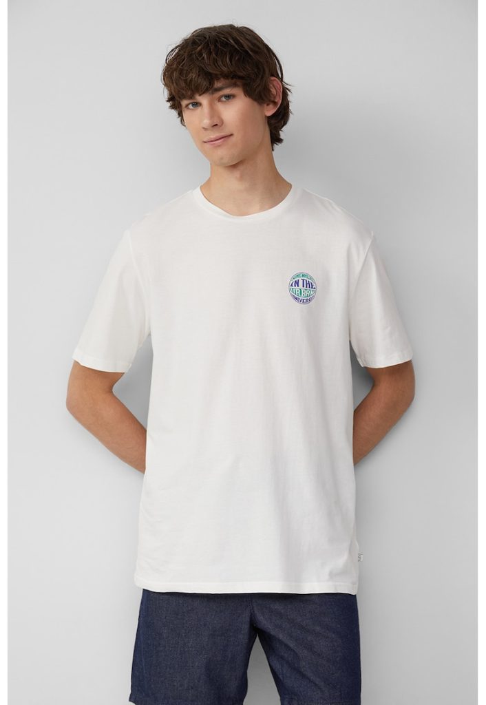 Tricou de bumbac cu decolteu la baza gatului-BARBATI/IMBRACAMINTE/Tricouri si maiouri-IMBRACAMINTE/Tricouri si maiouri