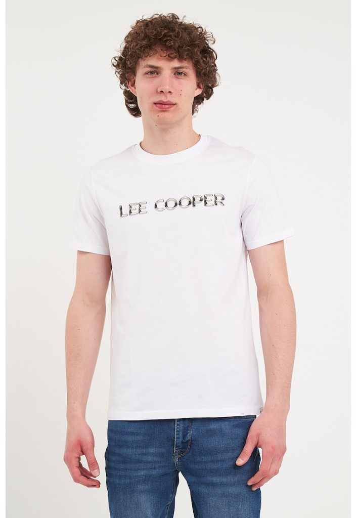 Tricou de bumbac cu decolteu la baza gatului-BARBATI/IMBRACAMINTE/Tricouri si maiouri-IMBRACAMINTE/Tricouri si maiouri