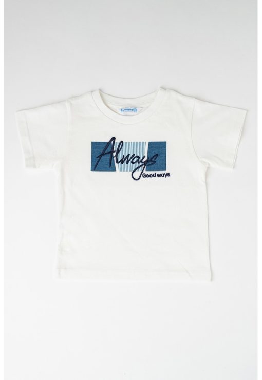 Tricou de bumbac cu decolteu la baza gatului-BAIETI/IMBRACAMINTE/Tricouri si maiouri-IMBRACAMINTE/Tricouri si maiouri