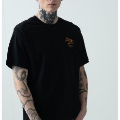 Tricou de bumbac cu decolteu la baza gatului - imprimeu grafic si text-BARBATI/IMBRACAMINTE/Tricouri si maiouri-IMBRACAMINTE/Tricouri si maiouri