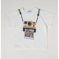 Tricou de bumbac cu decolteu la baza gatului si imprimeu grafic-BAIETI/IMBRACAMINTE/Tricouri si maiouri-IMBRACAMINTE/Tricouri si maiouri