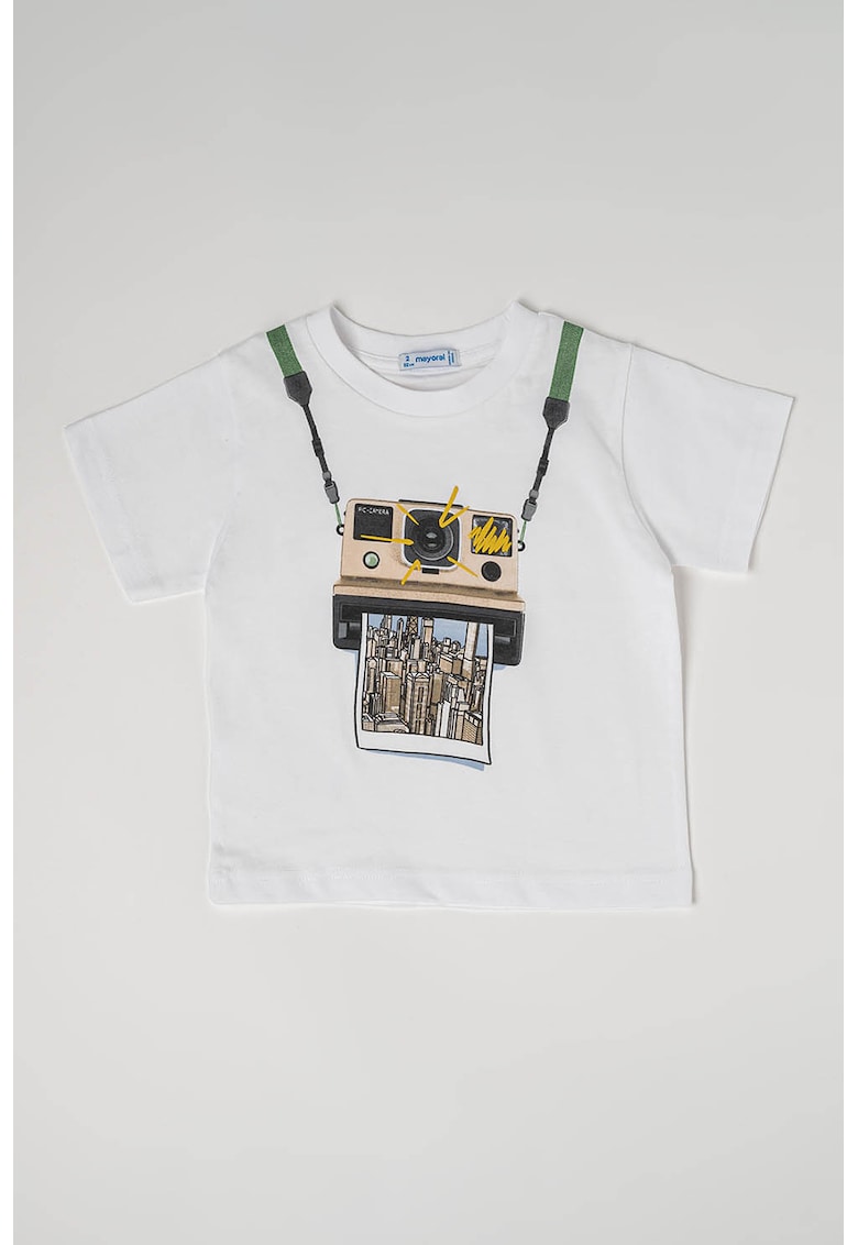 Tricou de bumbac cu decolteu la baza gatului si imprimeu grafic-BAIETI/IMBRACAMINTE/Tricouri si maiouri-IMBRACAMINTE/Tricouri si maiouri