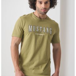 Tricou de bumbac cu decolteu la baza gatului si logo-BARBATI/IMBRACAMINTE/Tricouri si maiouri-IMBRACAMINTE/Tricouri si maiouri