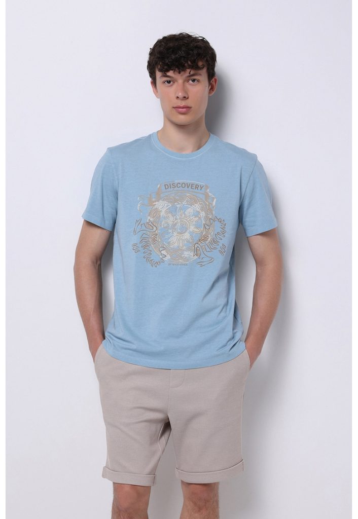 Tricou de bumbac cu imprimeu-BARBATI/IMBRACAMINTE/Tricouri si maiouri-IMBRACAMINTE/Tricouri si maiouri