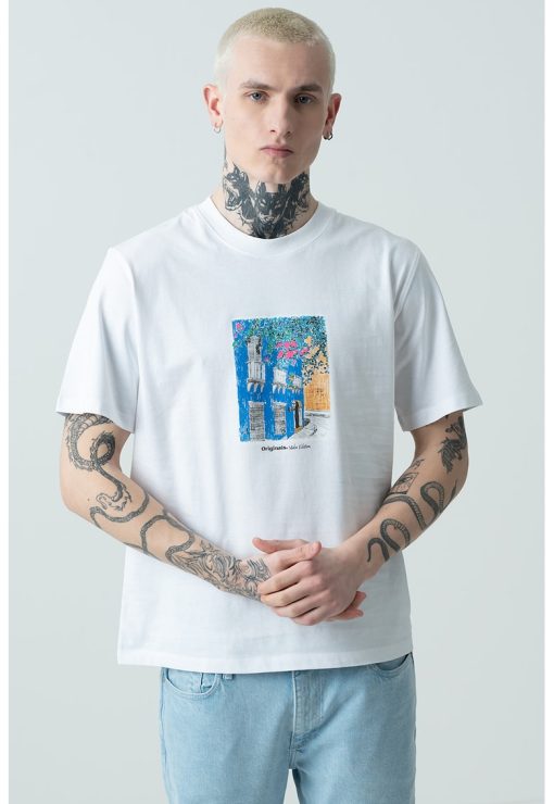 Tricou de bumbac cu imprimeu Paros-BARBATI/IMBRACAMINTE/Tricouri si maiouri-IMBRACAMINTE/Tricouri si maiouri