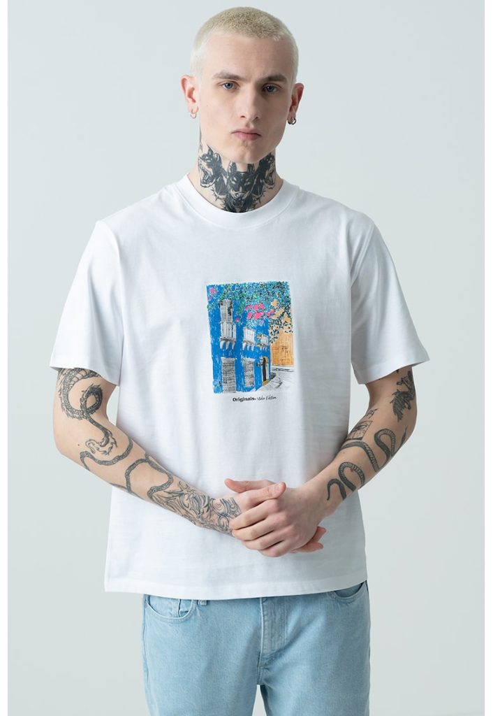 Tricou de bumbac cu imprimeu Paros-BARBATI/IMBRACAMINTE/Tricouri si maiouri-IMBRACAMINTE/Tricouri si maiouri